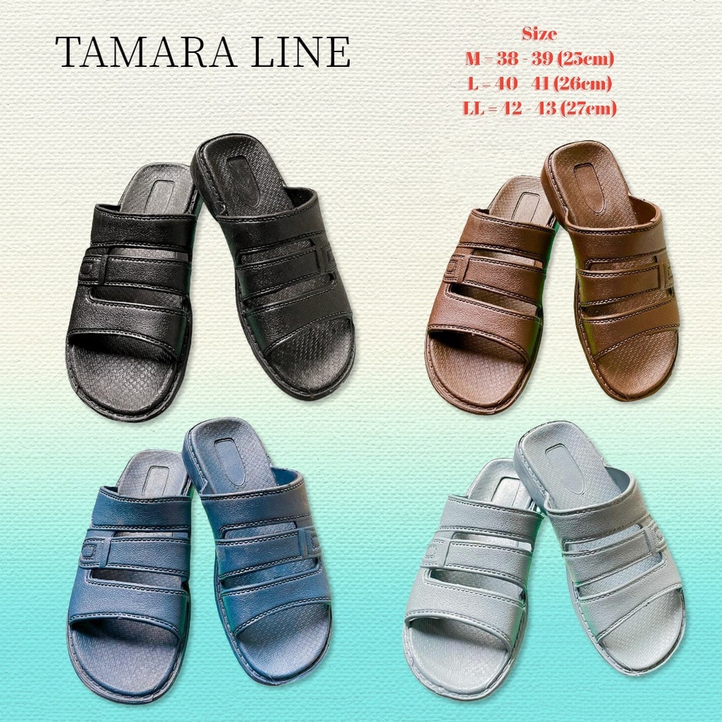 Jual Sandal Selop Karet Pria Dewasa Tamara Line Sendal Slop Cowok