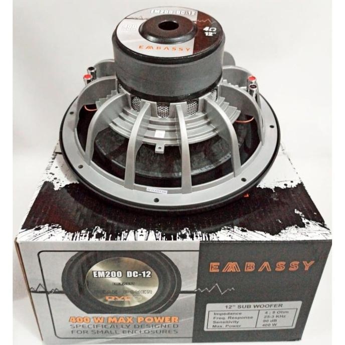 Jual SUBWOOFER EMBASSY EM200 DC 12 12 INCH DOUBLE MAGNET DOUBLE COIL