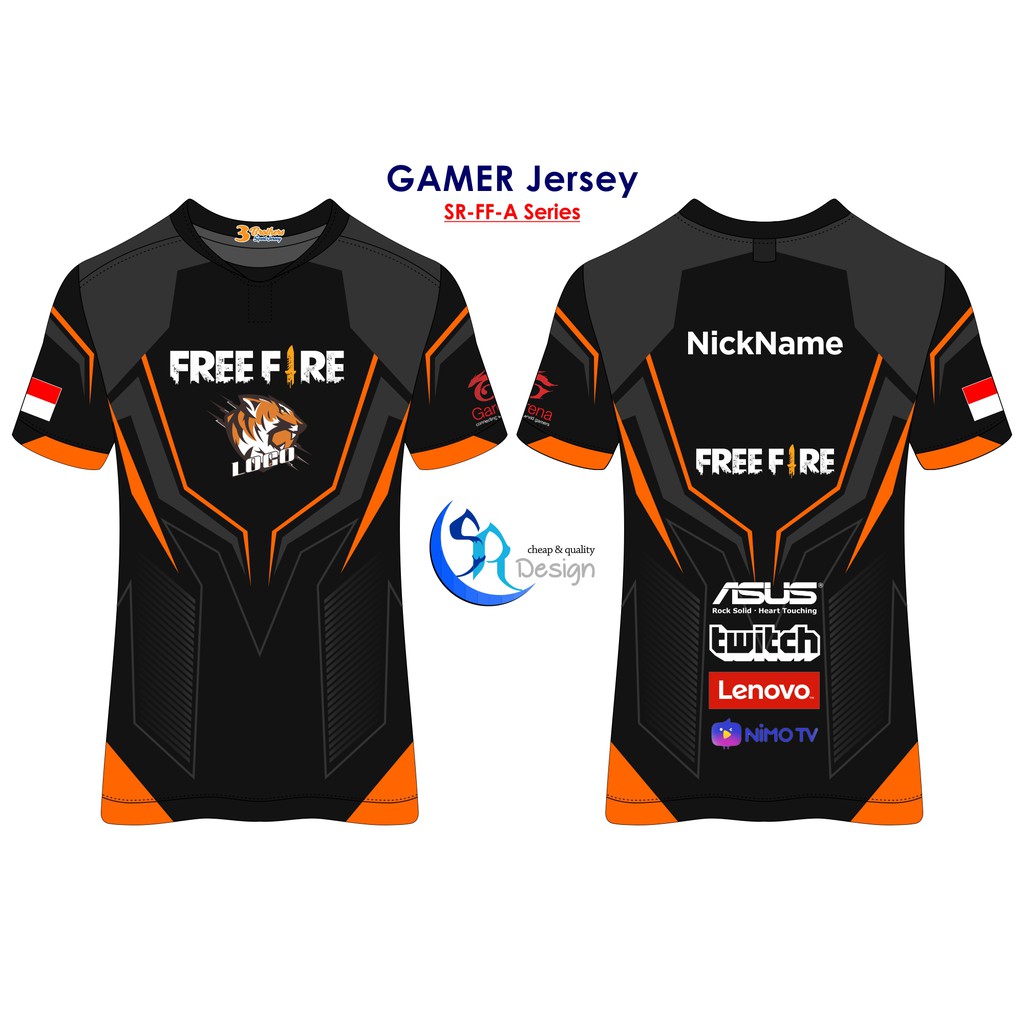 Jual Jersey Gaming FREE FIRE CUSTOM SR FF A Shopee Indonesia