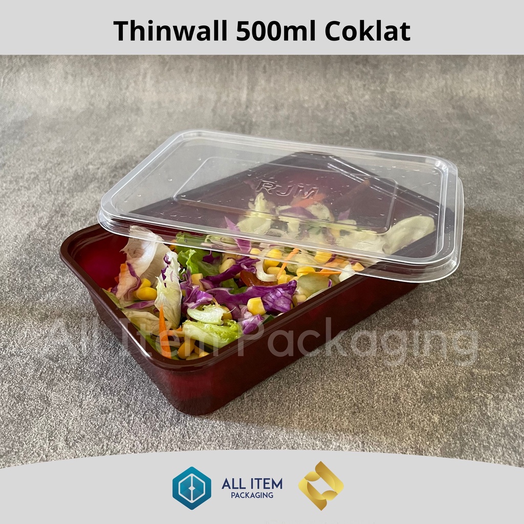 Jual Kotak Makan Plastik Thinwall Ml Coklat Food Container Rjm