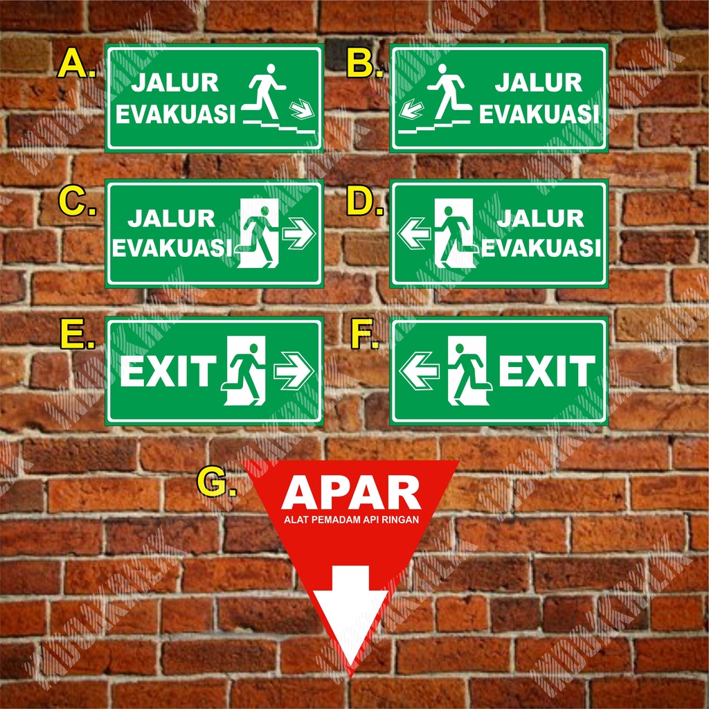 Jual Rambu Jalur Evakuasi Exit Apar Shopee Indonesia