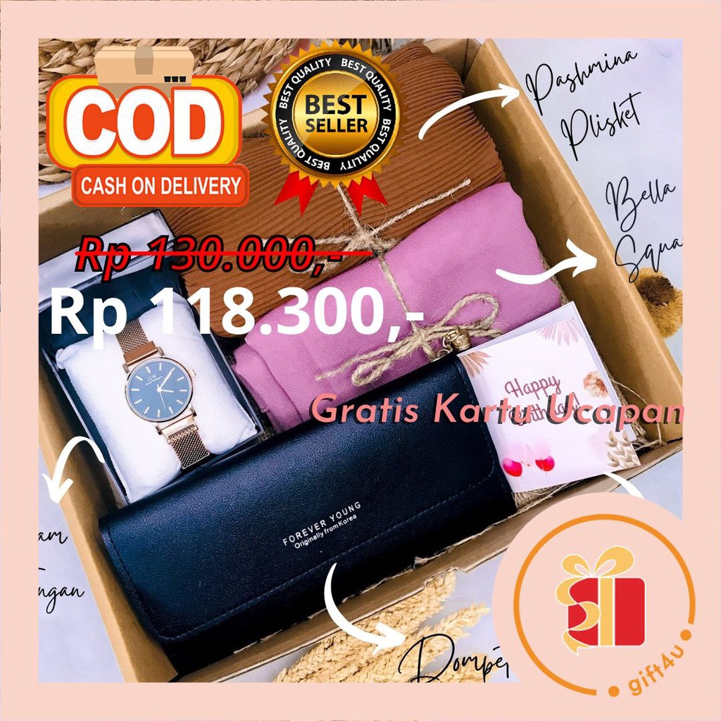 Jual Hampers Hijab Wanita Kado Ulang Tahun Hadiah Wisuda Pacar Tunangan