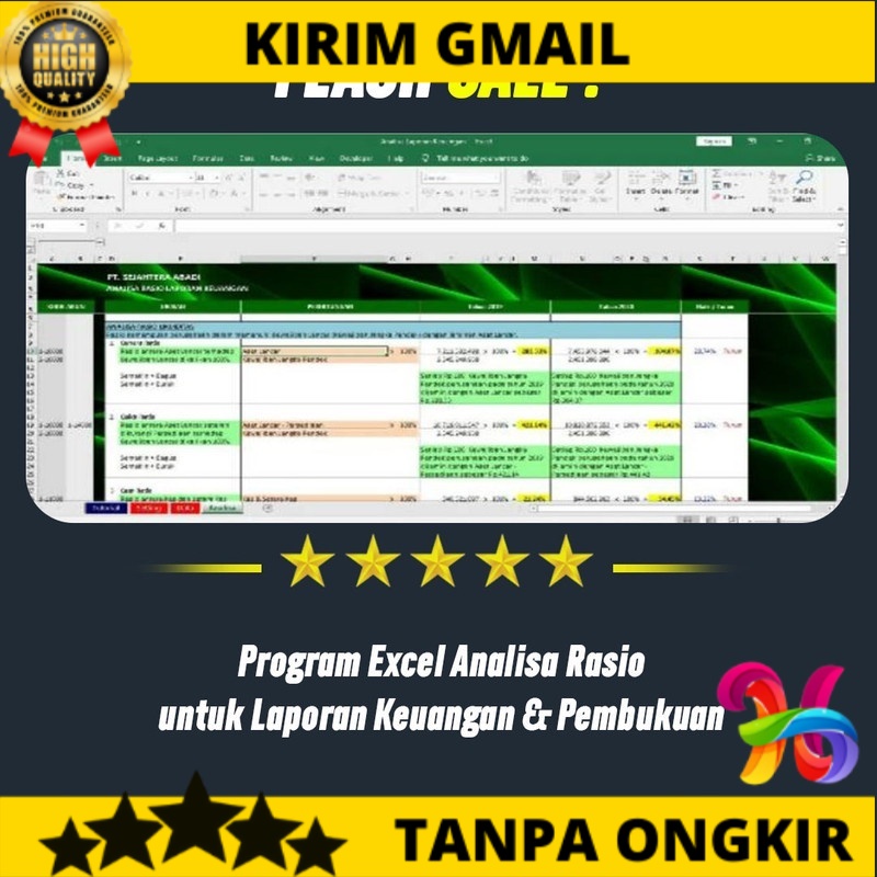 Jual Program Excel Analisa Rasio Laporan Keuangan Pembukuan Siap Pakai