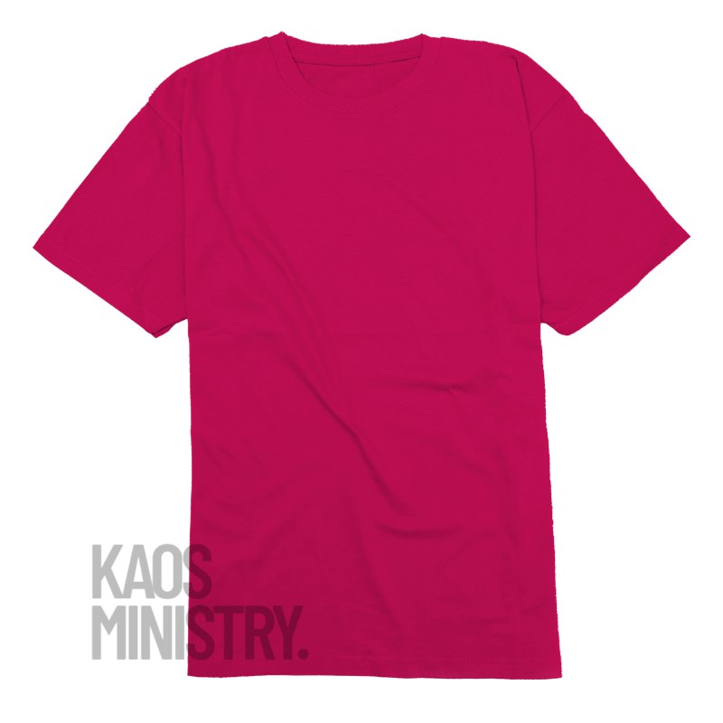 Jual Kaos Polos Pria Wanita Magenta Pink Fanta Crewneck Cotton Combed