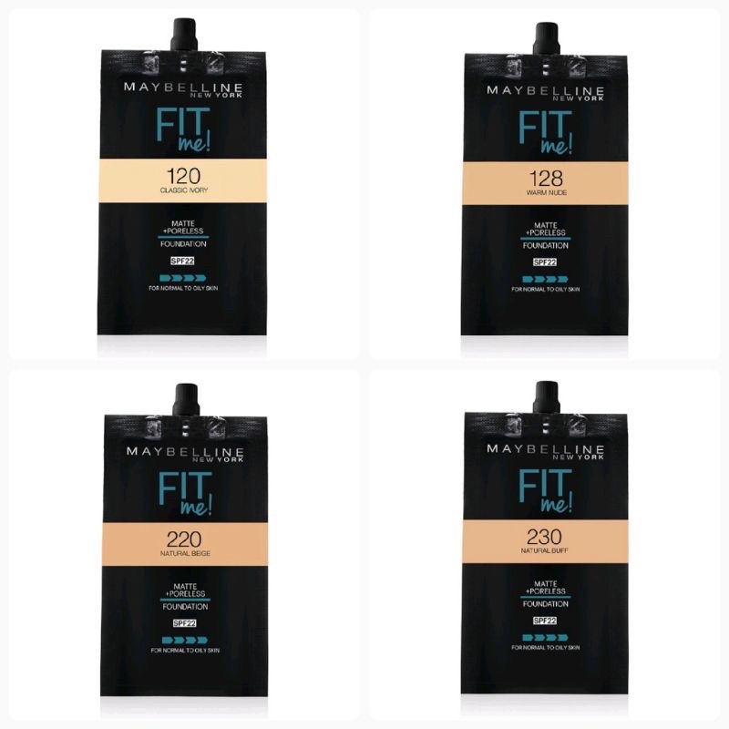 Jual MAYBELLINE FIT ME FOUNDATION SACHET ORIGINAL 5ML Shopee Indonesia