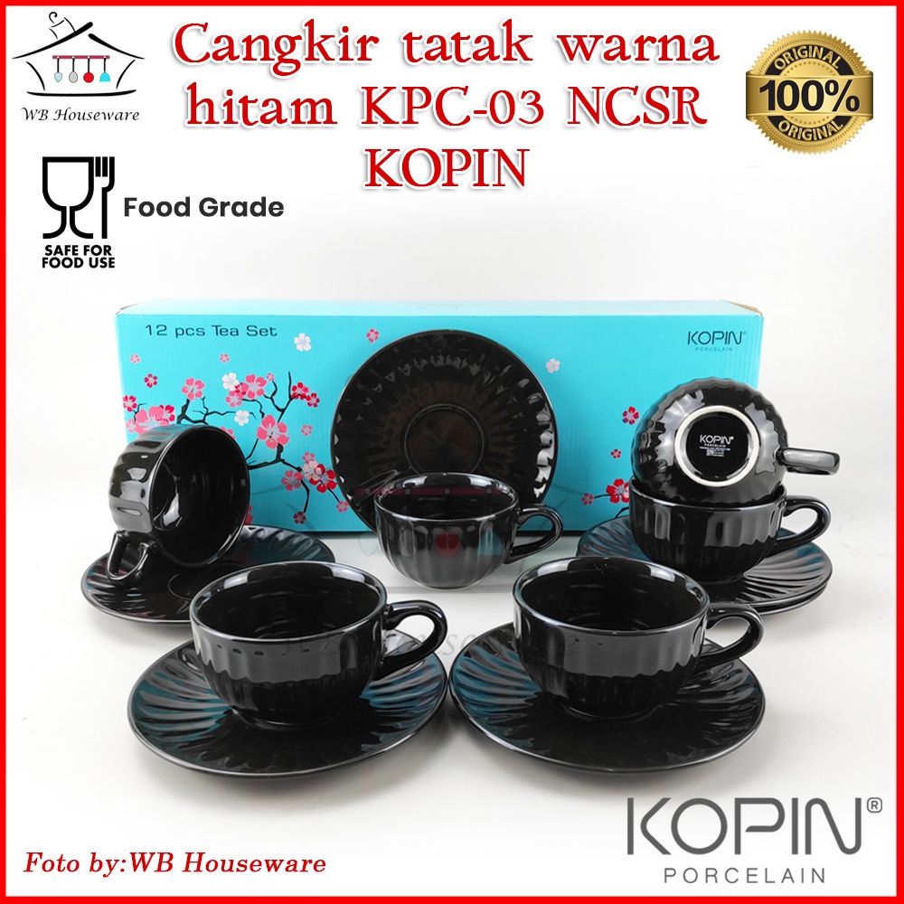 Jual Cangkir Set 6 Pasang Hitam Keramik Coffee Tea Set Cup And Saucer