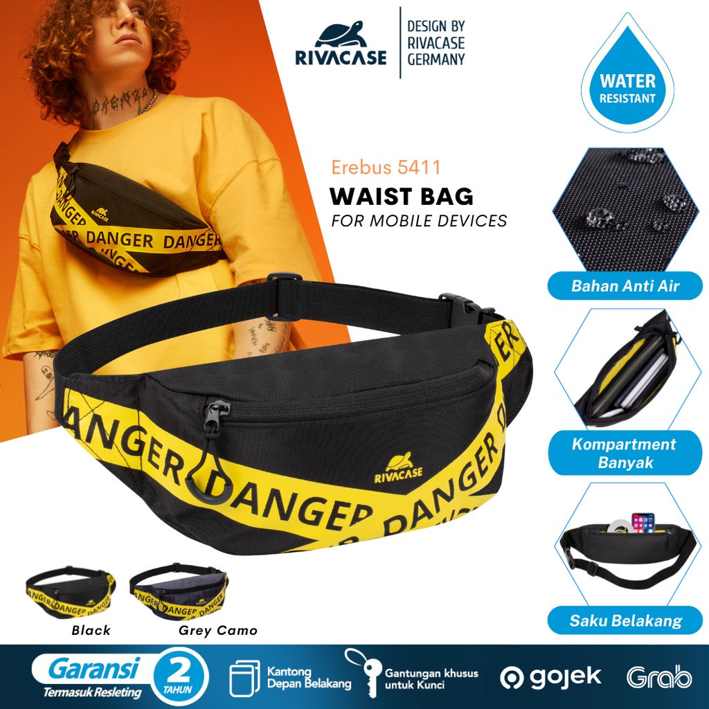 Jual Made In Germany Rivacase Waist Bag Waistbag Pria Waterproof