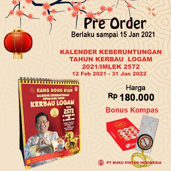 Jual Pre Order Kalender Keberuntungan Sepanjang Tahun Kerbau Logam