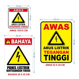 Jual STIKER AWAS BAHAYA LISTRIK BER TEGANGAN TINGGI PANEL LISTRIK