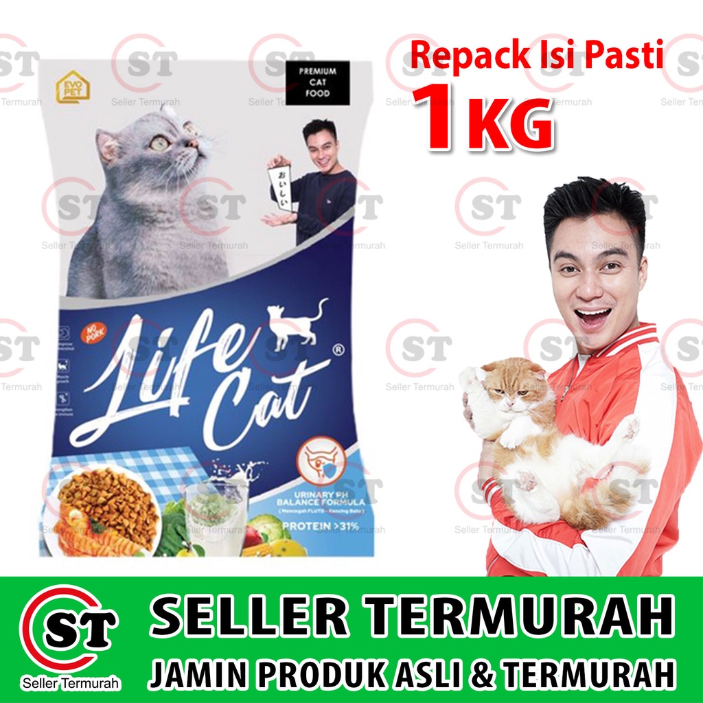 Jual Makanan Kucing Life Cat 1 Kg Adult Kitten Pakan Kucing Dry