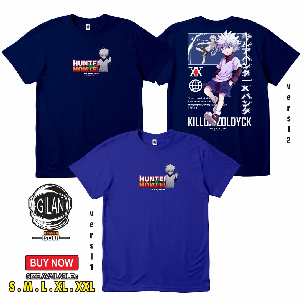 Jual Kaos Baju KILLUA ZOLDYCK V3 Kaos Anime HUNTER X HUNTER SAKAZUKI