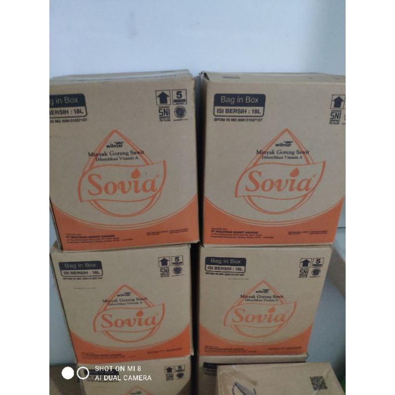 Jual Minyak Sovia 18 Liter BIB Dus Minyak Sovia Kemasan Dus Murah