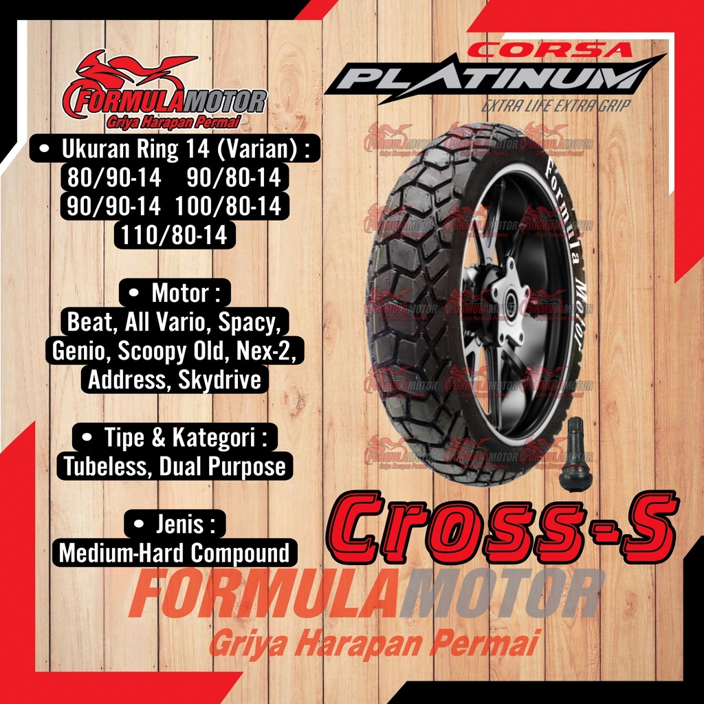 Jual Ban Motor Corsa Platinum Cross S Ring Dual Purpose Tubeless