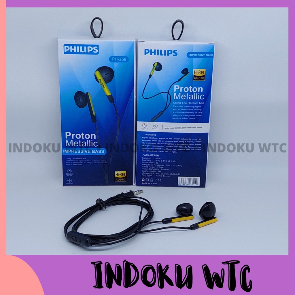 Jual Headset Philips QP 268 Proton Metallic With Microphone Shopee