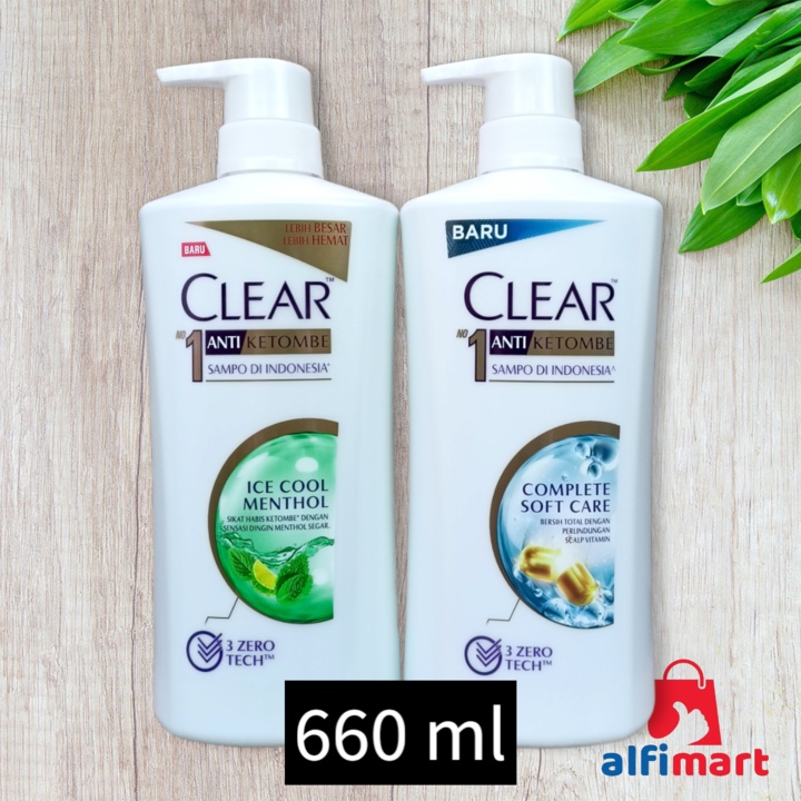 Jual Clear Shampoo Ice Cool Menthol Dan Complete Soft Care Pump 660ml