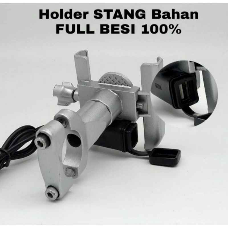 Jual Phone Hp Holder Bahan Full Besi Metal Alloy Holder Hp Stang Spion