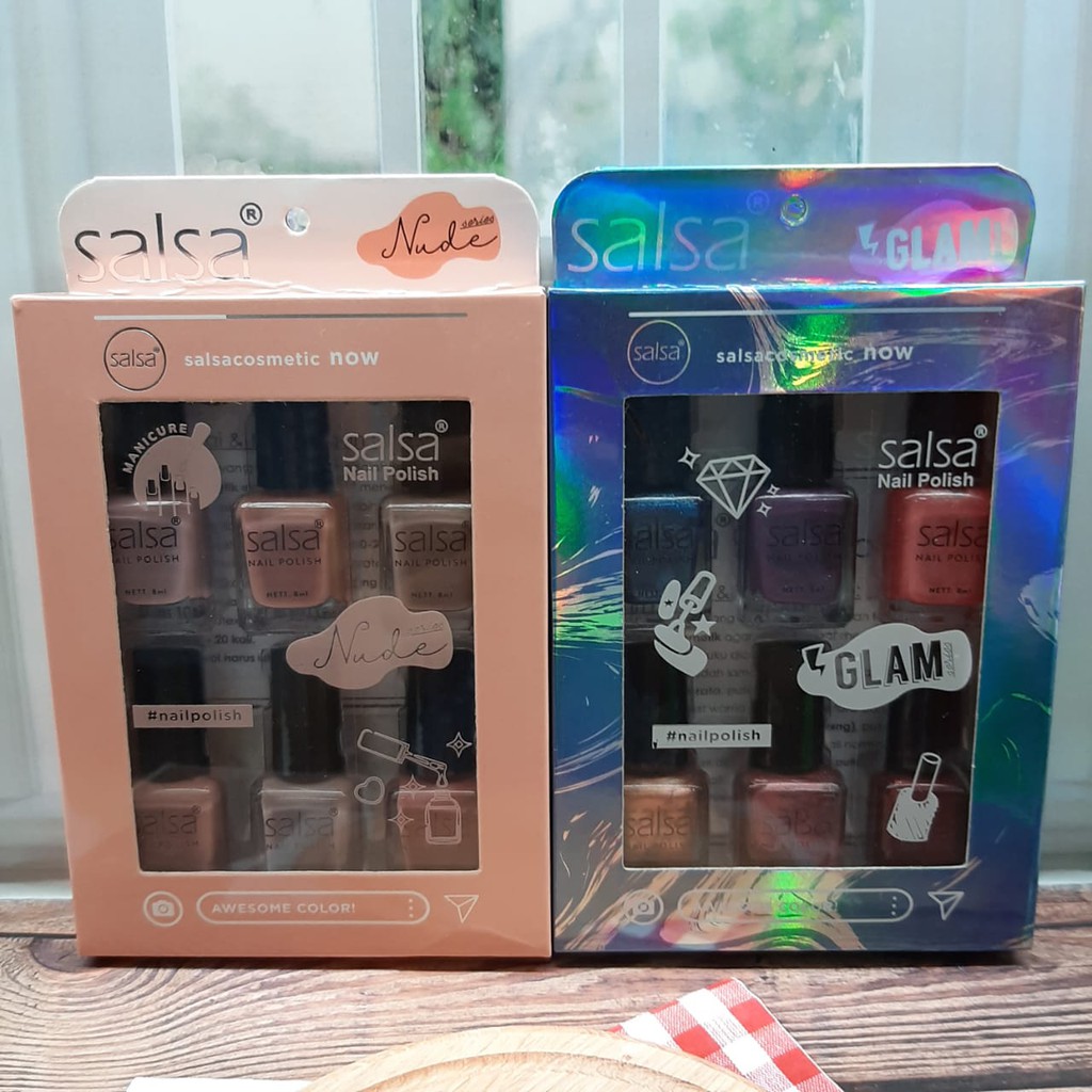 Jual Kutek Salsa Nail Polish Nude Glam Isi Pcs Shopee Indonesia