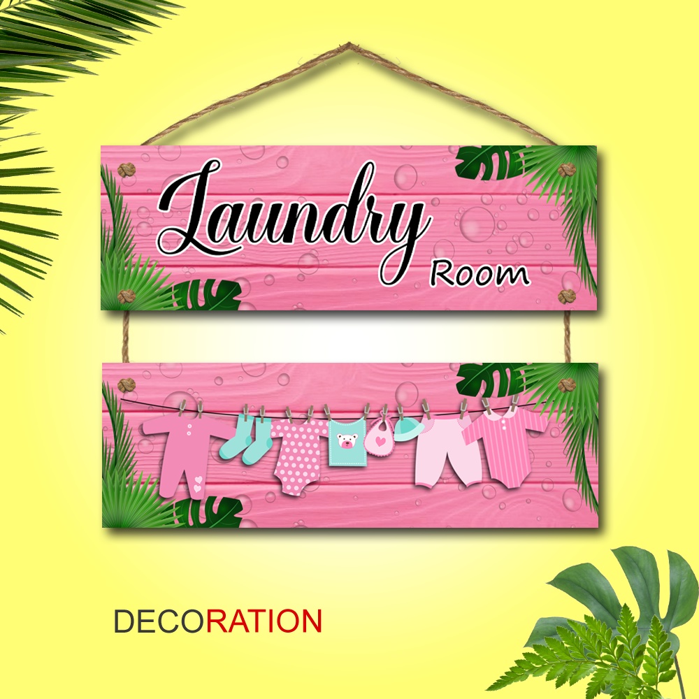 Jual Decoration Wall Decor Hiasan Dinding Poster Kayu Tulisan Laundry