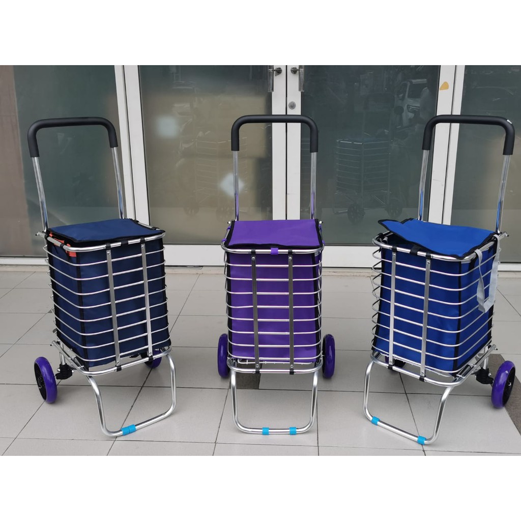 Jual Troli Belanja Lipat Alumunium Foldable Trolley Troly Alumunium