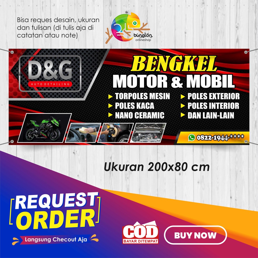 Background Spanduk Bengkel Mobil Homecare