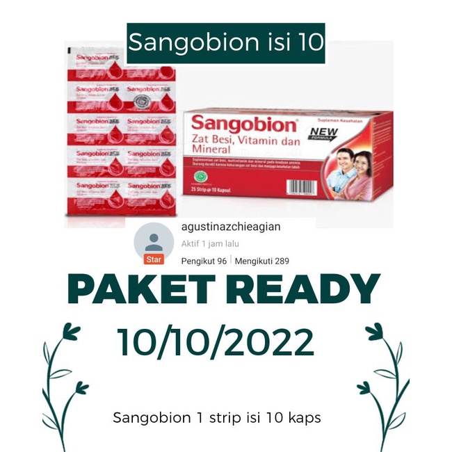 Jual Sangobion Kapsul Strip Isi Tablet Beli Strip Kaps