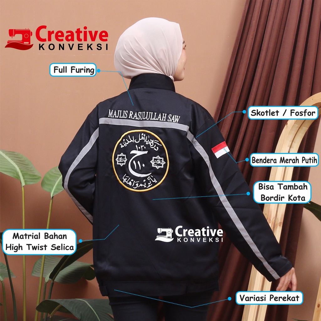 Jual Bisa Cod Free Nama Jaket Mr Majelis Rasulullah Saw Darkah