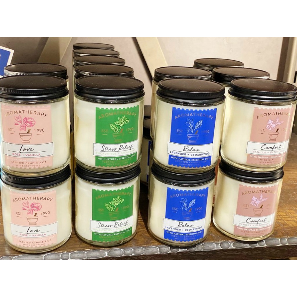 BBW AROMATHERAPY SINGLE WICK CANDLE LOVE ROSE VANILLA Shopee Indonesia