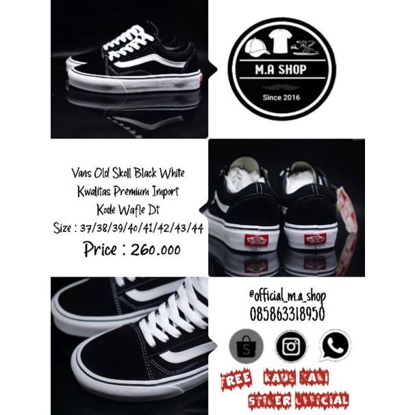 Jual Vans Old Skool Black White Shopee Indonesia