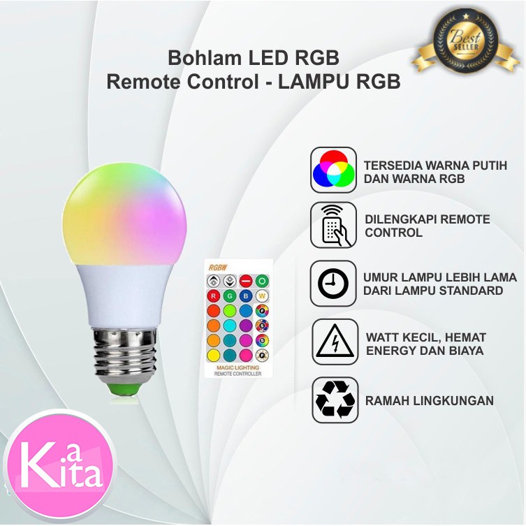 Jual KPRO2 10 5 3 Watt Bohlam LED RGB Remote Control LAMPU RGB