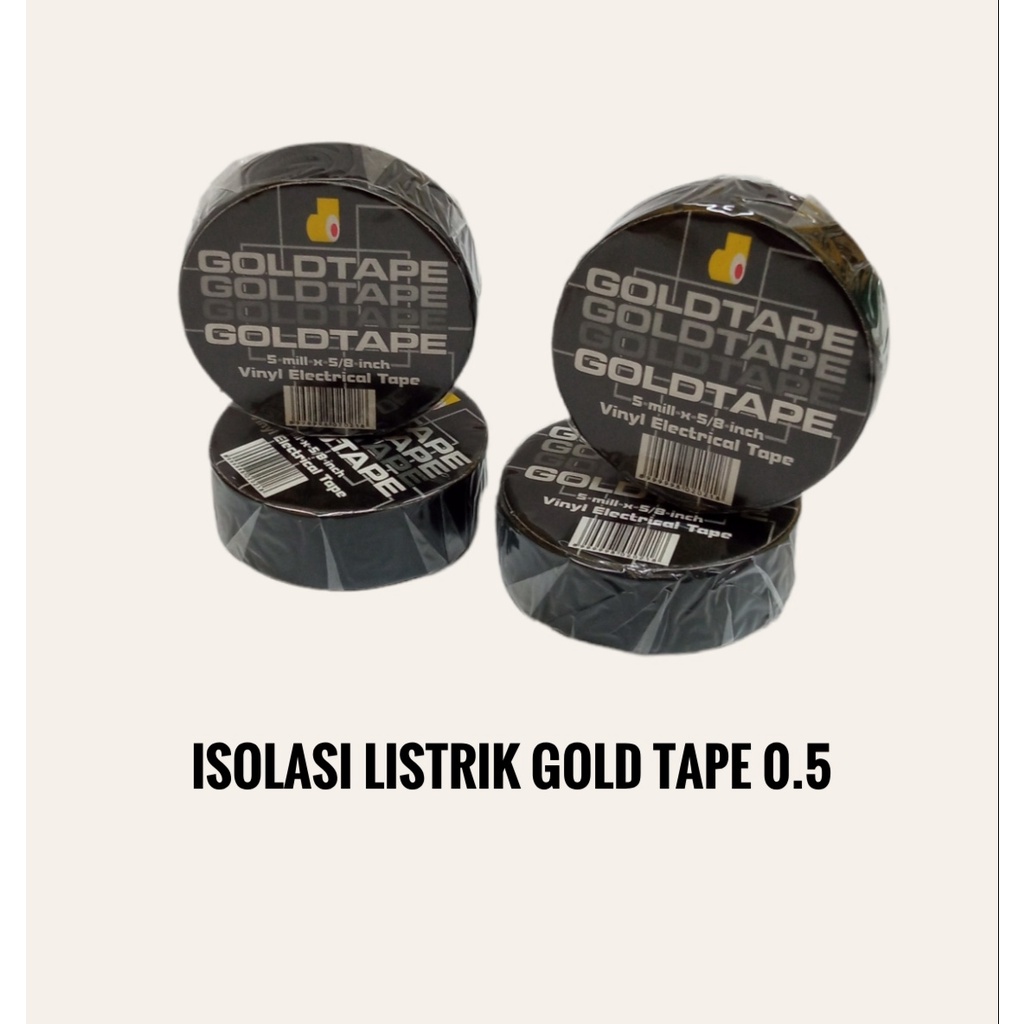 Jual Isolasi Kabel Listrik Gold Tape PVC Hitam 0 5 Isolasi Gold Tape