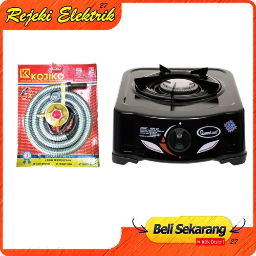 Jual Kompor Gas Quantum 1 Tungku QGC 101 R Selang Regulator Paket