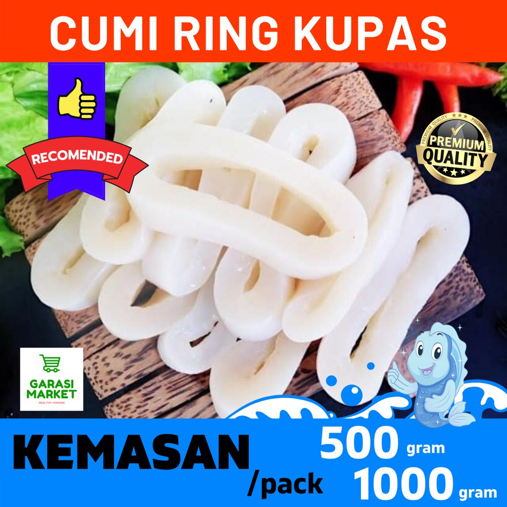 Jual Cumi Kupas Bersih Cumi Ring Squid Calamari Segar Frozen Fresh