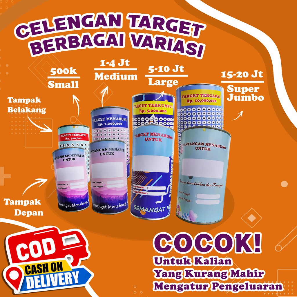 Jual Celengan Target Free Spidol Tabungan Challenge Model A Celengan