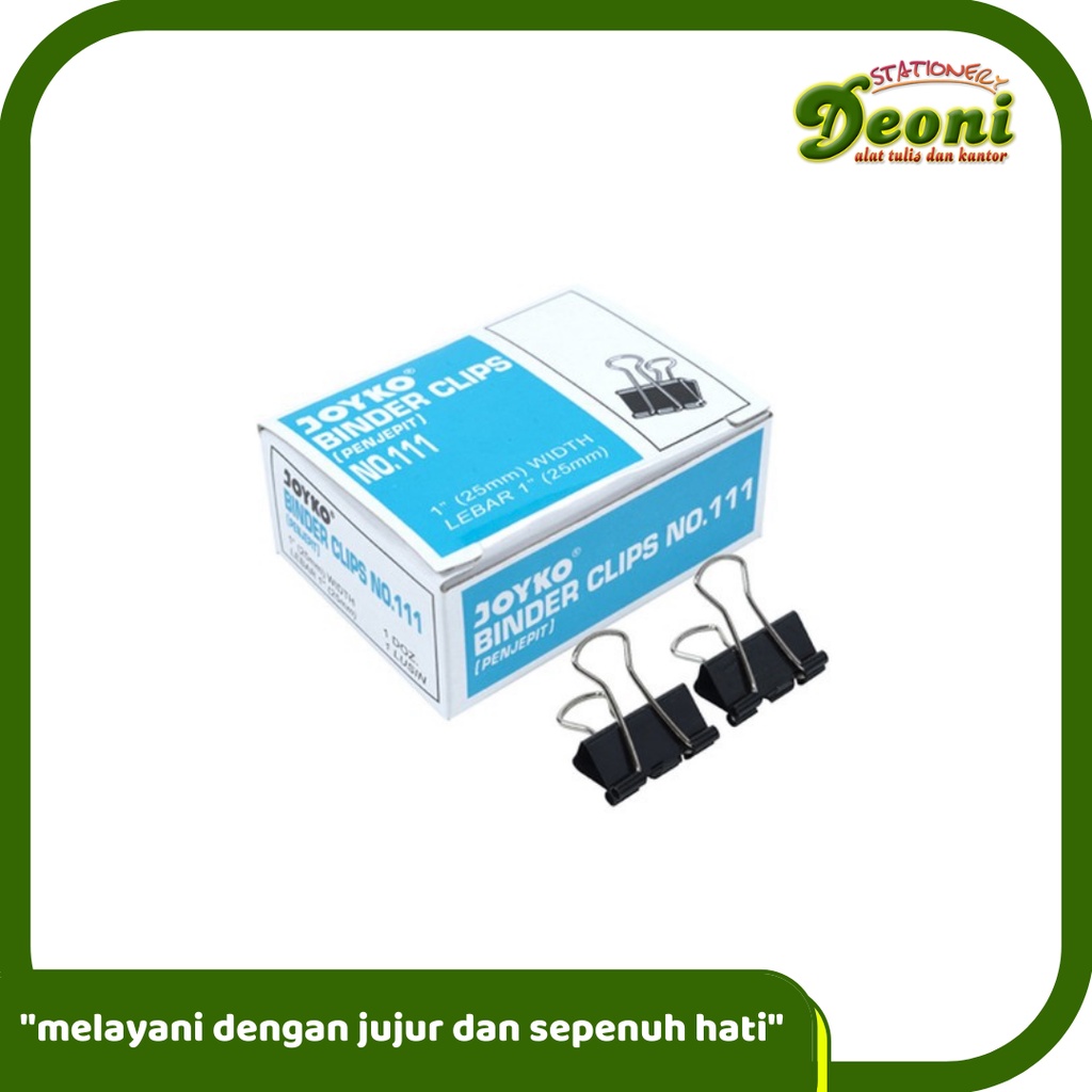 Jual JOYKO Binder Clips No 155 Klip Penjepit Kertas 1 BOX 12 PCS