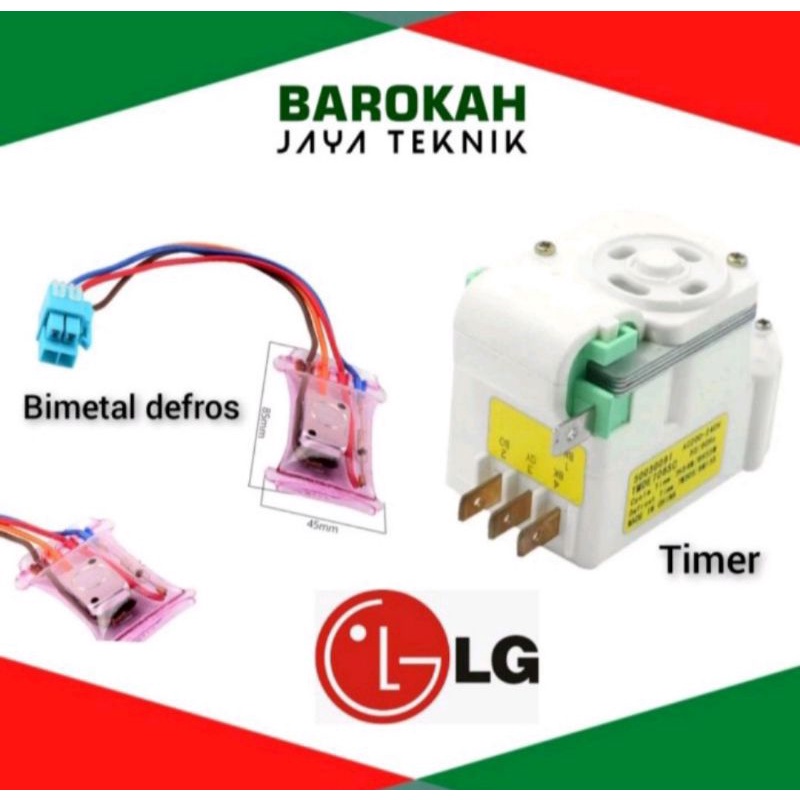 Jual Satu Set Timer Dan Sensor Defros Defrost Bimetal Kulkas Lg