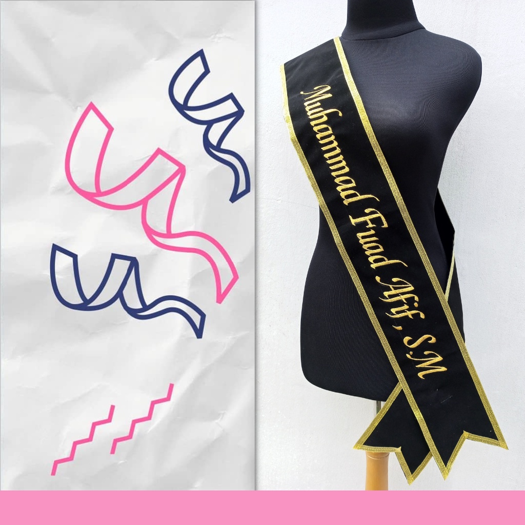 Jual Hari Jadi Selempang Wisuda Bludru Selendang Wisuda Sash Wisuda