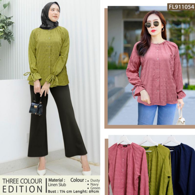 Jual Atasan Top Desvita Linen Slub Shopee Indonesia