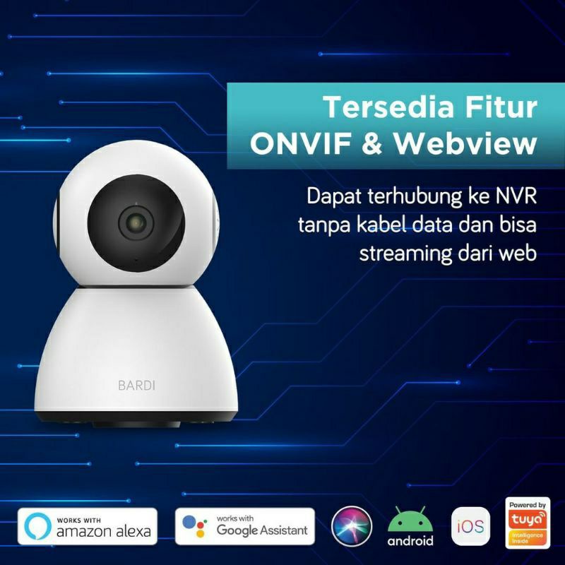 Jual BARDI Smart Indoor PTZ IP Camera CCTV Wifi IoT Home Automation