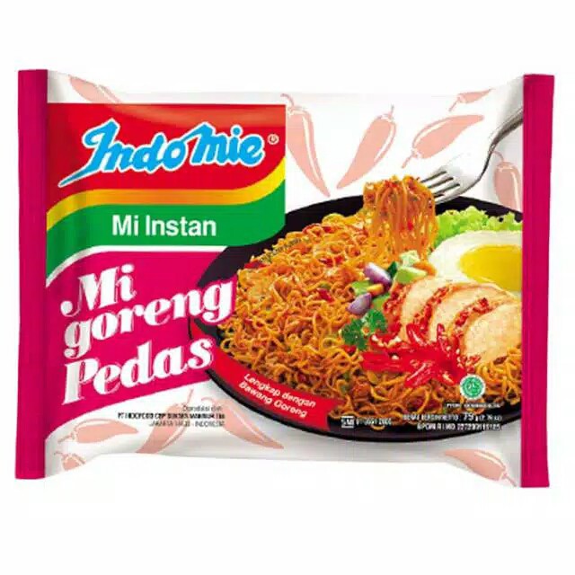 Jual Paket 5 Mi Instan Indomie Goreng Pedas Kemasan Pink Asli Indonesia