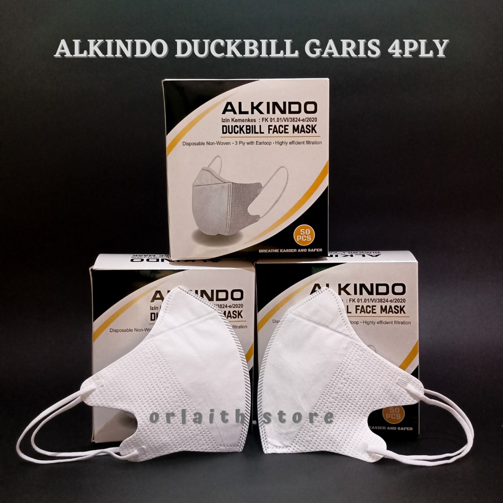 Jual Masker Alkindo Duckbill Garis Ply Box Isi Pcs Indonesia