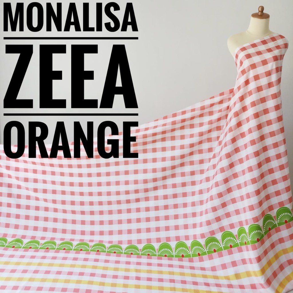 Jual Last Stock Kain Meteran Monalisa Zeea Orange M Shopee Indonesia