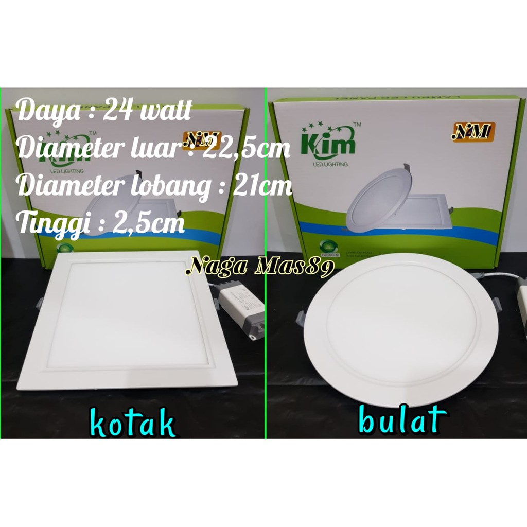 Jual Lampu Downlight LED 24 Watt Bulat Kotak KIM MBD 018 019