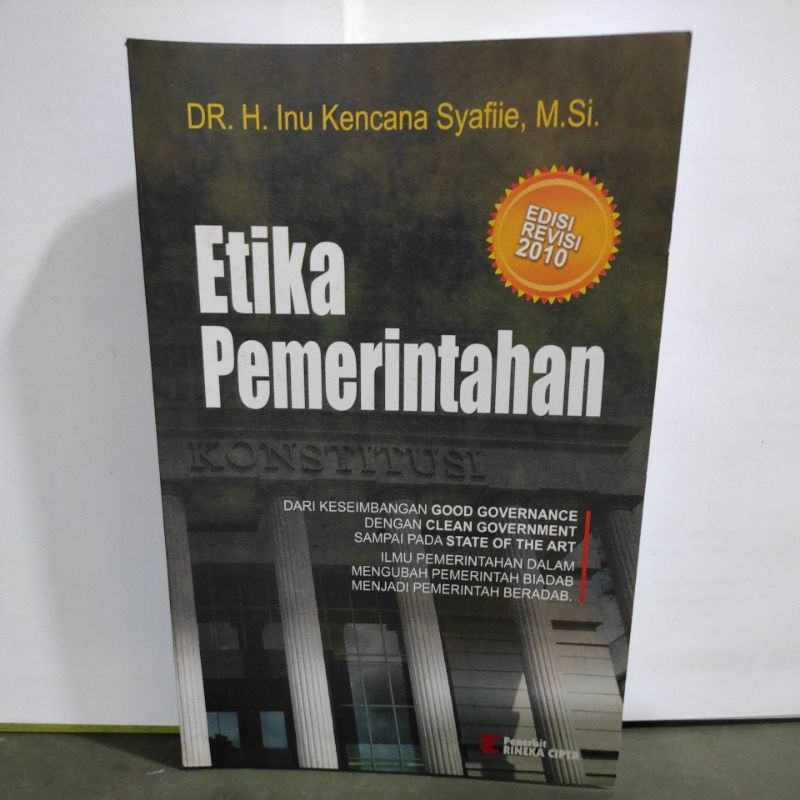 Jual Buku Etika Pemerintahan Edisi Revisi Oleh Dr H Inu Kencana