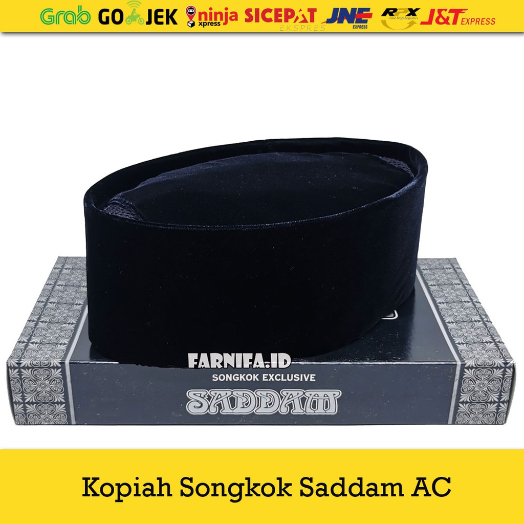 Jual Peci Songkok Kopiah Hitam Polos Ac Saddam Songkok President Ac