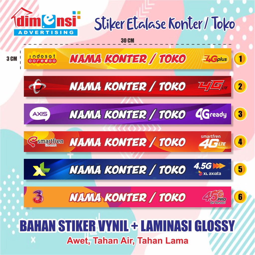 Jual Stiker Etalase Konter Toko Murah Laminasi Minimal Pcs