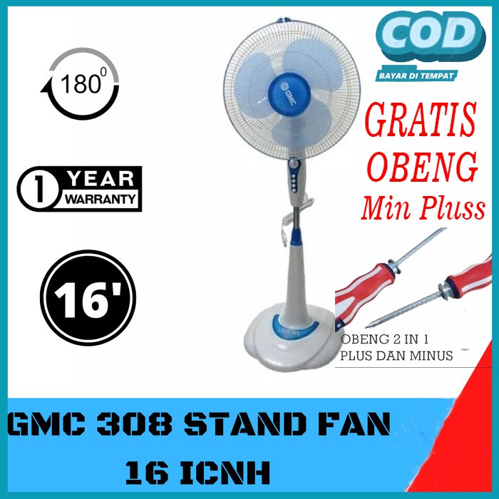 Jual Kipas Angin Berdiri Stand Fan Gmc Tumpu Inch Sni Gratis