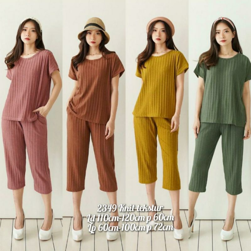 Jual RESTOK BEST SELLER SET OVALE KNIT TEKSTUR PREMIUM REALPICT