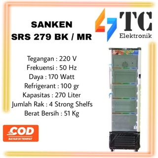 Jual SHOWCASE SANKEN SRS 279 BK MR 270 LITER Shopee Indonesia