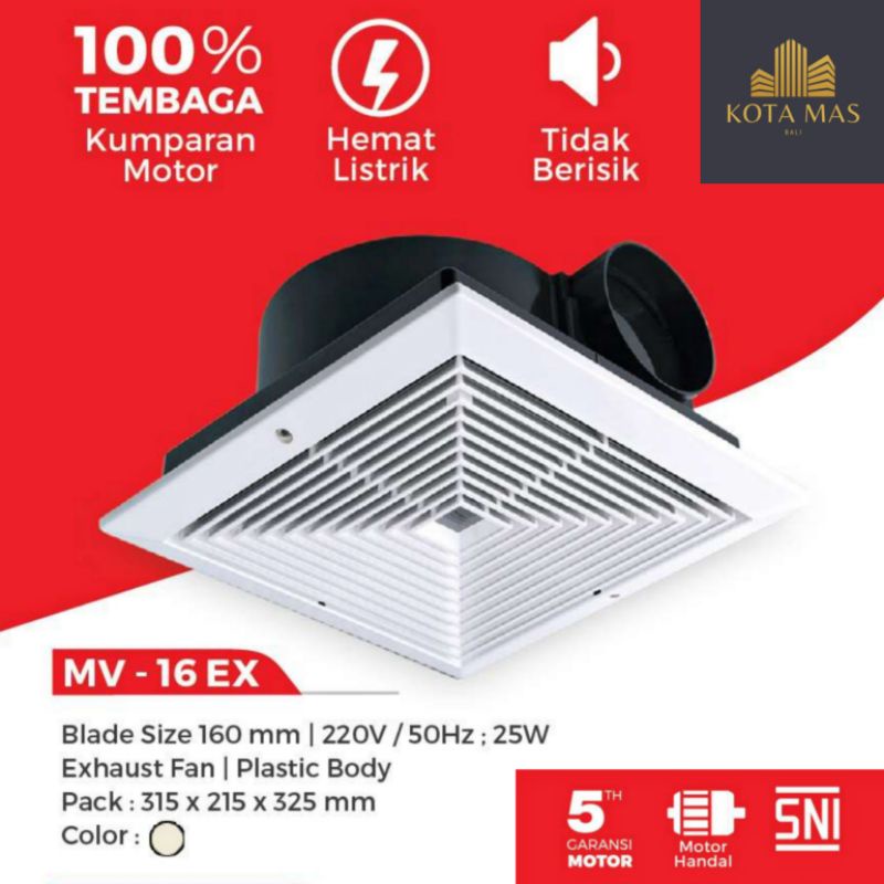 Jual Ceiling Exhaust Fan Maspion Mv Ex Hexos Kipas Hisap Plafon