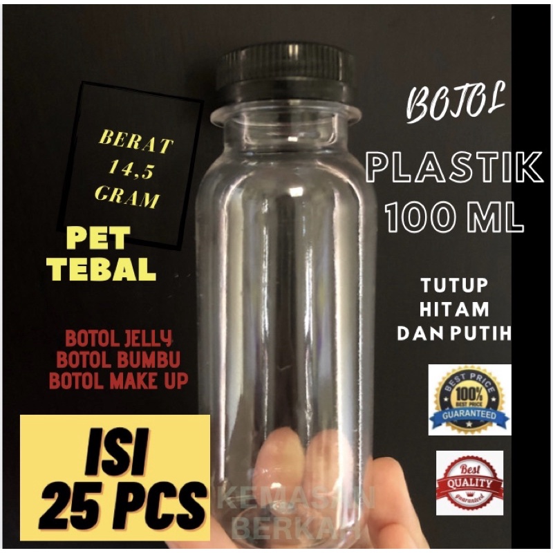 Jual Botol Plastik 100 Ml TEBAL ISI 20 Pcs Shopee Indonesia